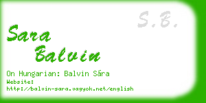sara balvin business card